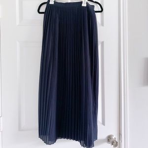 Navy Jcrew Pleated Maxi Skirt 00